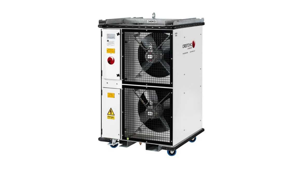 Crestchic design and manufacture a wide range of air-cooled resistive load banks in standard frames sizes & containers, from 10kW up to 6000kW, built to your specific voltage, frequency and phase requirements.