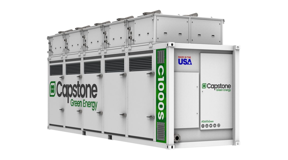 The C1000S provides up to 1 MW of electric power and contains five air bearing microturbines. The Signature Series Microturbine provides ultra-low emissions and reliable electrical/thermal generation from natural gas.