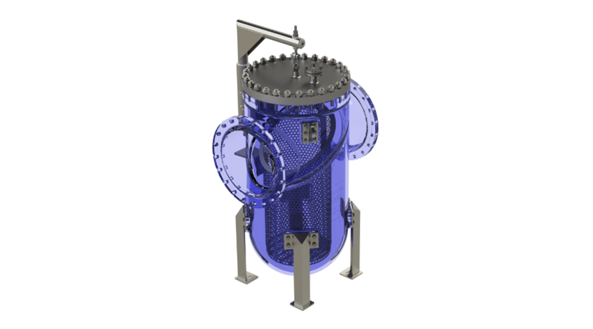 The Large Bore Basket Strainer commences from 14”NB line size upwards and contains a single angle-top strainer basket for use in permanent applications. It is suitable for mounting in horizontal pipelines and is available with bolted cover as standard.